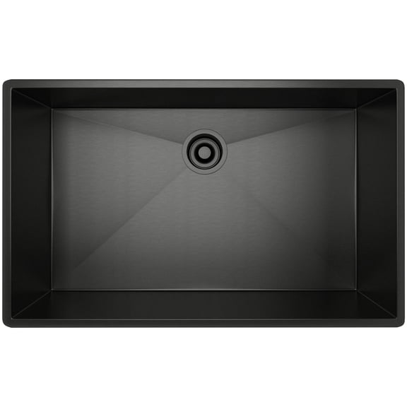 Rohl RSS3018BKS Forze 31-1/2" Undermount Single Basin Stainless Steel Kitchen Sink -