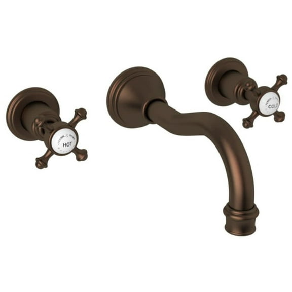 Rohl U.3794X/To-2 Georgian Era 1.2 GPM Wall Mounted Widespread Bathroom Faucet - Bronze