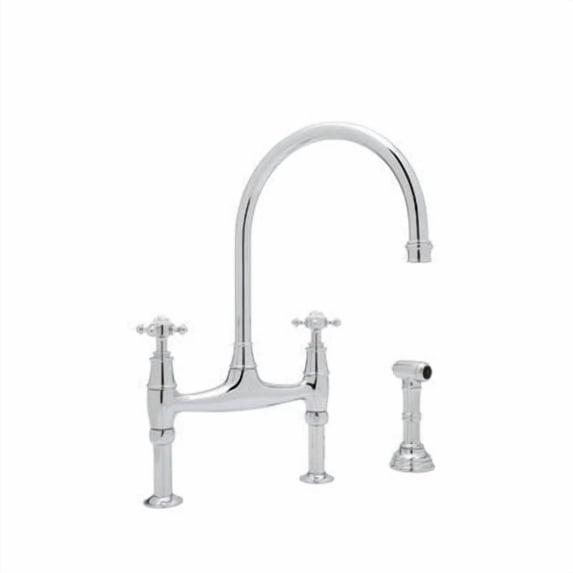 Rohl U4718 Perrin and Rowe High-Arc Bridge Kitchen Faucet, Available in Various Colors
