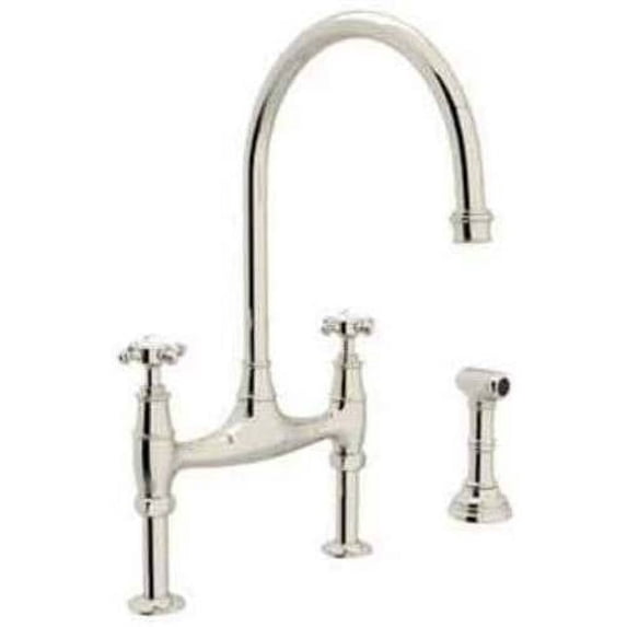 Rohl U4718 Perrin and Rowe High-Arc Bridge Kitchen Faucet, Available in Various Colors