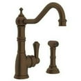 thumbnail image 1 of Single Hole Aquitaine Kitchen Faucet with Sidespray Rinse and 9" Reach Column Spout - Finish: English Bronze, 1 of 2