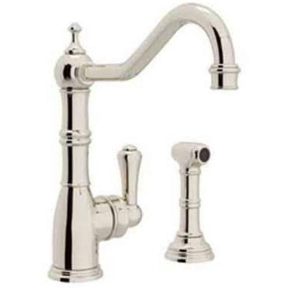 Polished Nickel Single Handle Kitchen Faucet with Side Spray