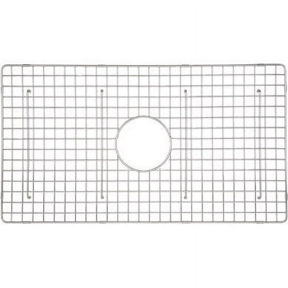 Rohl Wire Sink Grid For Ms3018 Kitchen Sinks With Center Drain Hole In Stainless Steel With Feet 15" X 26 3/4"
