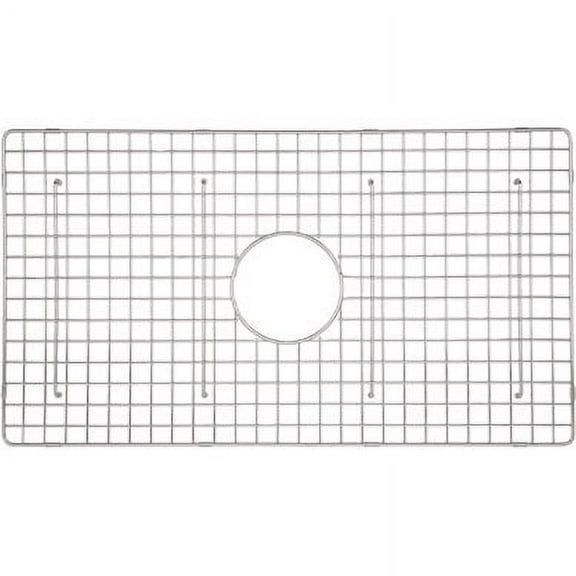 Rohl Wire Sink Grid For Ms3018 Kitchen Sinks With Center Drain Hole In Stainless Steel With Feet 15" X 26 3/4"