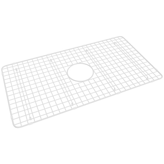 Rohl Wire Sink Grid For Rc3017 Casement Edge Apron Front Kitchen Sinks In White Abcite Vinyl With Feet 14 1/2" X 26 3/8" And Center Drain Hole Location