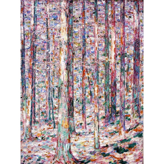 Rohlfs Pine Tree Trunks Expressionist Painting Extra Large Art Print Wall Mural Poster Premium XL