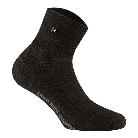 Rohner Unisex Quarter Trekking Socks - Fibre Light Quarter Black 44-46 (9-11 Uk)