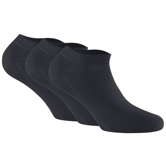 Rohner Unisex Sneaker Socks, 3-Pack - Bamboo, Basic Black 35-38 (2.5-5 Uk)