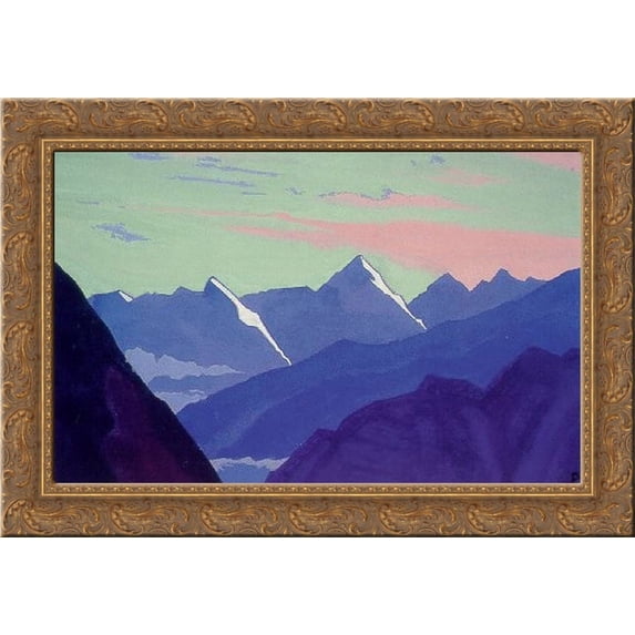 Rohtang Pass 24x18 Gold Ornate Wood Framed Canvas Art by Nicholas Roerich