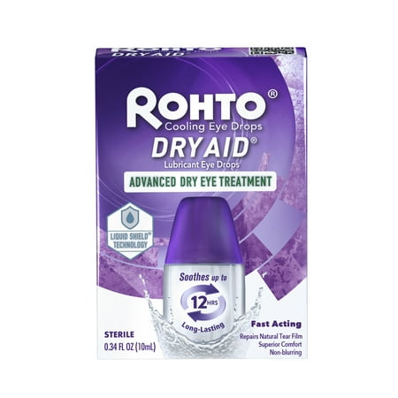 Rohto Dry Aid Advanced Lubricant Eye Drops, 0.34 fl oz