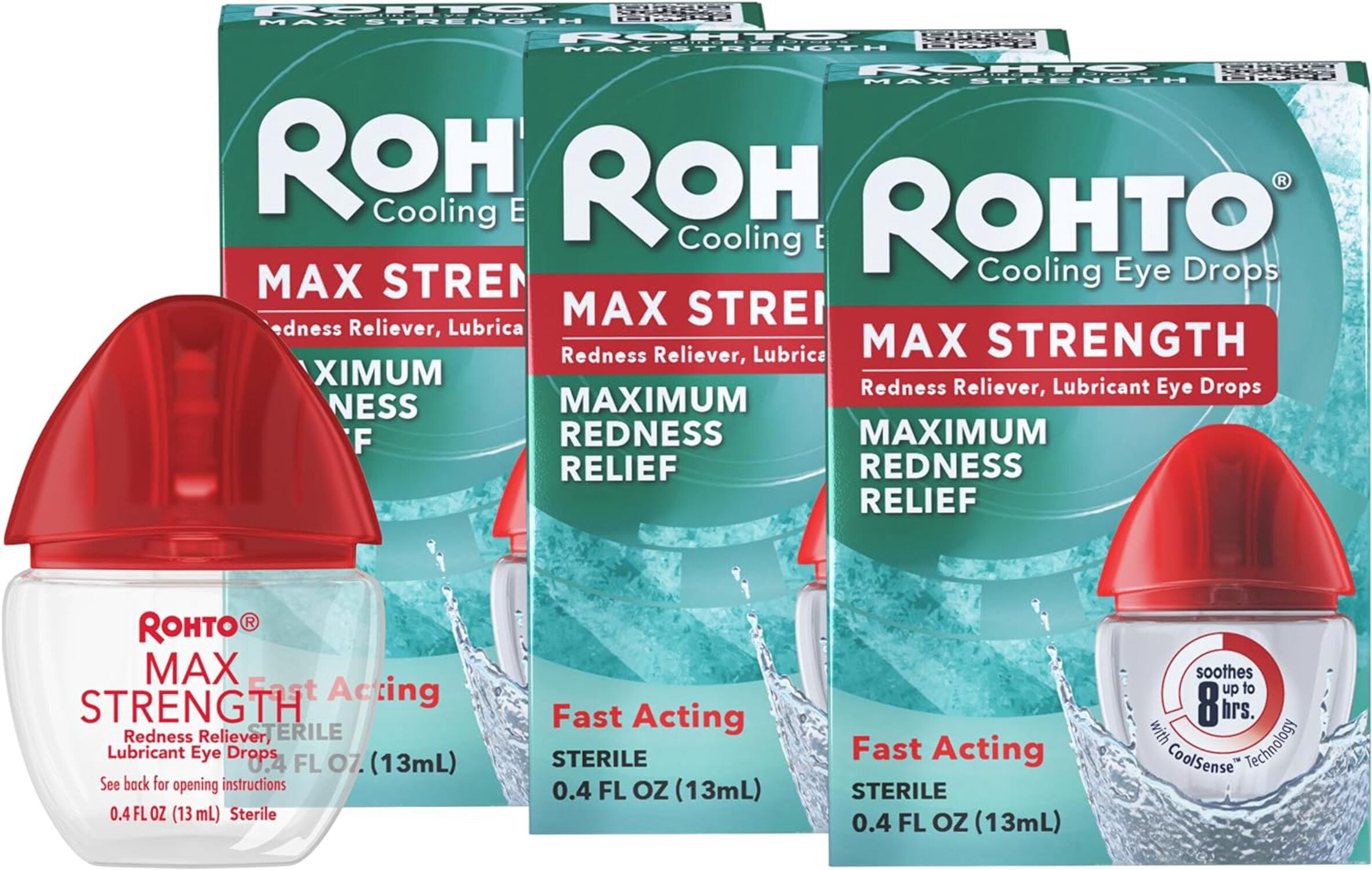 Rednees Rohto® Max Strength Redness Relief Eye Drops (3 Pack) - Walmart ...