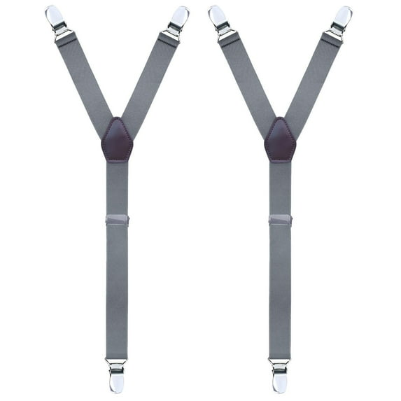 ZQUUVOU 2 PC Mens Shirt Stays Adjustable Elastic Garter with Non-Slip Clips Shirt Holder Undergarment Secure Locking Clamps Dark Gray