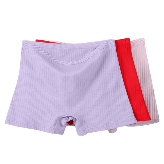 Rohuuque 3 Pack Boyshorts Underwear for Women Cotton Boxer Briefs Full Covreage Solid Color Breathable Boyshort Underwear Red