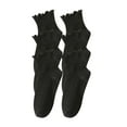 thumbnail image 1 of Rohuuque 3-Pair Ankle Cotton Socks for Women Ruffle Trim Ankle Socks Solid Color Low Cuff Comfort Breathable Everyday Wear Black, 1 of 4