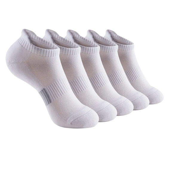 ZQUUVOU 5 Pairs Athletic Running Socks for Women Thermal Outdoor Socks Solid Color Breathable Warmth Sports Hiking White