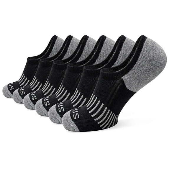 Rohuuque 6 Pairs Running Ankle Socks for Men Low Cut Athletic Socks Terry Insole Basketball Moisture Wicking Running Wear Black
