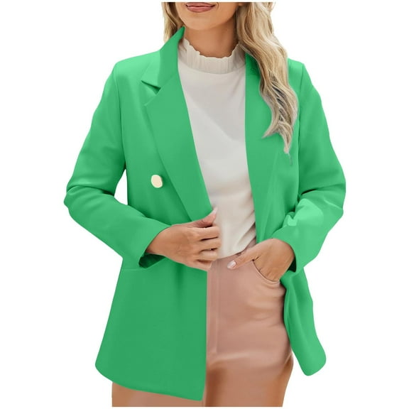 Rohuuque Blazers for Women Business Casual Long Sleeve Notch Lapel Open Front Suit Jacket Work Office Blazer with Pockets Multicolor