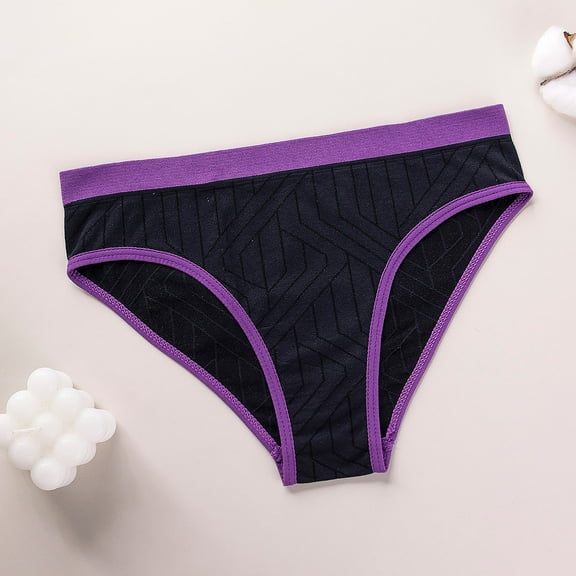 ZQUUVOU Butt Lifting Panties for Women Contrasting Low-rise Cheeky Briefs Invisibles Hip-lifting Panties Briefs Purple