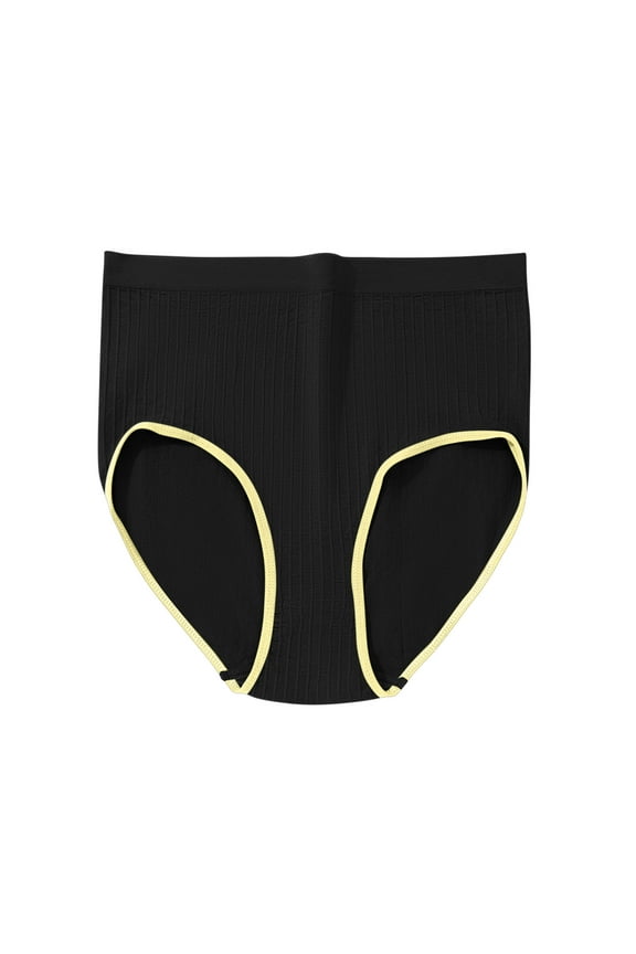 Rohuuque Butt Lifting Panties for Women Solid Color Curvy High Waist Tummy Control Butt Lifting Breathable No Show Panties Yellow