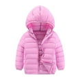 thumbnail image 1 of ZQUUVOU Children's Hooded Puffer Jacket Lightweight Waterproof Down Jacket Packable Zipper Long Sleeved Hooded Casual Jacket Pink, 1 of 4