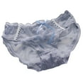 thumbnail image 1 of Rohuuque Cotton Underwear for Women Cheeky Lace Mesh Bikini Underwear Mid Wasit Hipster Brief Panties for Ladies Blue, 1 of 4