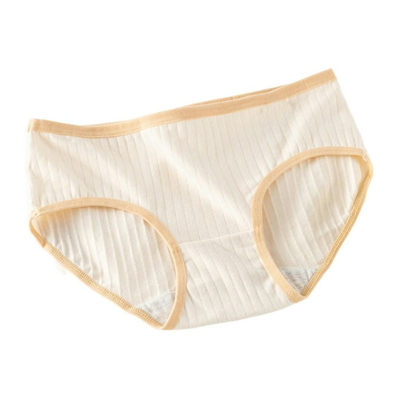 Rohuuque Cotton Underwear for Women Mid Waist Hipster Panties Briefs Soft Stretch Breathable Comfort Bikini Underwear Beige