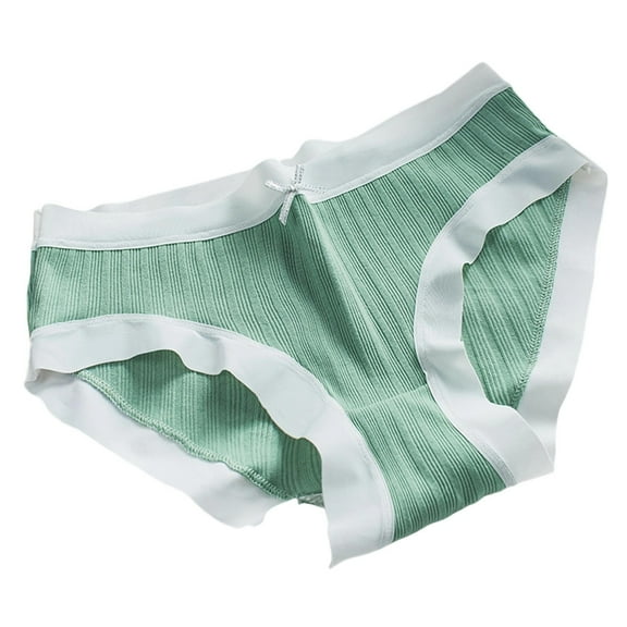 Rohuuque Cotton Underwear for Women Moisture Wicking Cotton Hipster Panties Lace Trim Soft Bikini Briefs Comfort Underwear Green