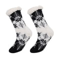 thumbnail image 1 of ZQUUVOU Fuzzy Grip Socks for Men and Women Winter Sherpa Fleece Lined Socks Red Plaid Christmas Socks Gift Knitted Crew Socks Black, 1 of 4
