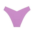 thumbnail image 1 of Rohuuque Invisibles Cotton Thongs for Women Soft Low Rise Thong Ladies Panties Underwear No Show V-waisted Stretch Thong Panties Purple A, 1 of 3