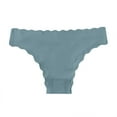 thumbnail image 1 of Rohuuque Invisibles Thongs for Women Bikini Thong Underwear with Antibacterial Lining Breathable Comfort Ruffle Trim Panties Light Blue, 1 of 4