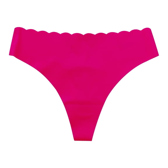 ZQUUVOU Invisibles Thongs for Women Cut Out Heart Sheer Thong Breathable Ice Silk Underwear Quick Dry Low Rise Invisibles Panties Hot Pink