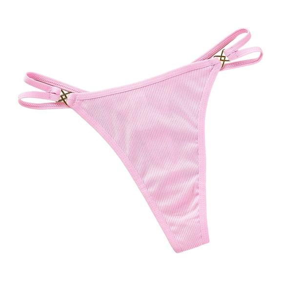 Rohuuque Invisibles Thongs for Women Low Rise Thong Comfort Underwear No Show Breathable Everyday Invisibles Panties Pink