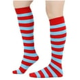 thumbnail image 1 of Rohuuque Knee High Socks for Unisex Striped Crew Socks Warmth Cotton Thermal Winter Wear Comfort Stocking for Women Men Red B, 1 of 4