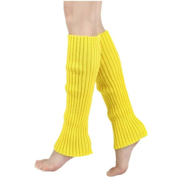 Rohuuque Leg Warmer Socks for Women Ribbed Knit Soft Calf Accessories Cute 80s Ruffle Leg Sleeves for Teen Adult Daily Wear Gold