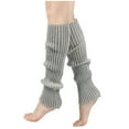 thumbnail image 1 of Rohuuque Leg Warmer Socks for Women Ribbed Knit Soft Calf Accessories Cute 80s Ruffle Leg Sleeves for Teen Adult Daily Wear Gray, 1 of 4