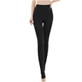 thumbnail image 1 of Rohuuque Long Johns Thermal Pants for Women Solid Color High Elastic Fleece Lined Cuff Pants Thermal Base Layer Thermal Underwear Black, 1 of 4