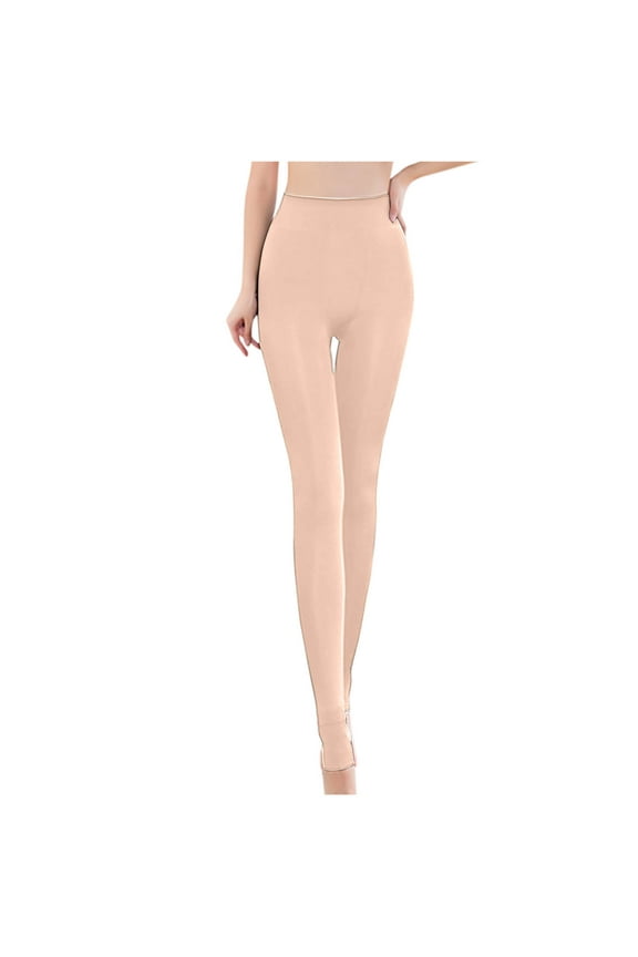 Rohuuque Long Johns Thermal Pants for Women Solid Color High Elastic Fleece Lined Cuff Pants Thermal Base Layer Thermal Underwear Khaki