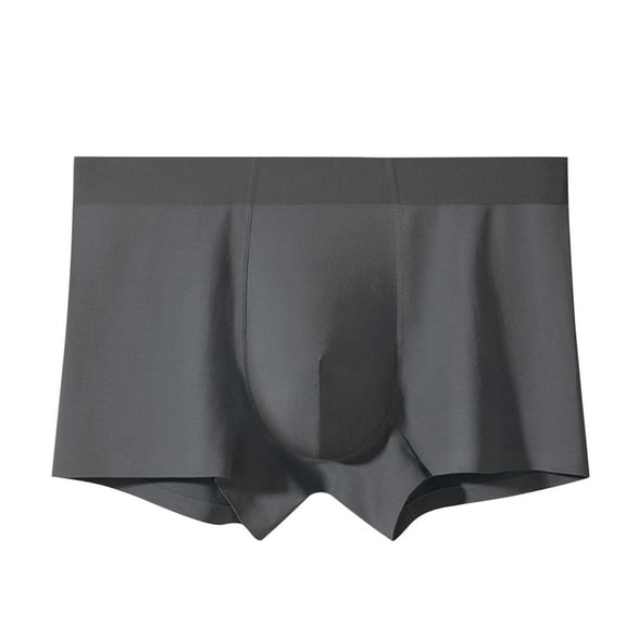 Rohuuque Men's Boxer Briefs Cotton Invisibles Breathable Shorts Panties Thin Low-rise Sport Lightweight Elastic Underwear Dark Gray