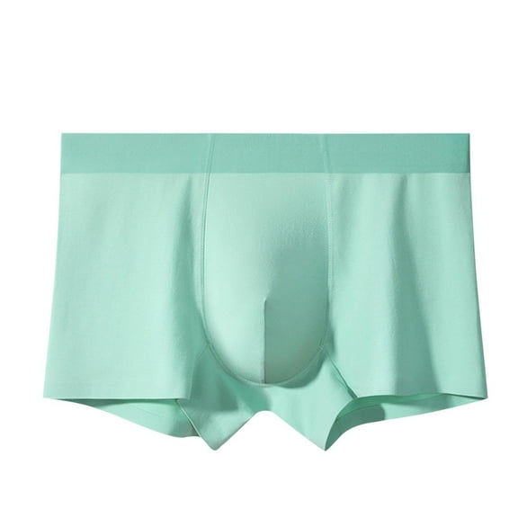 Rohuuque Men's Boxer Briefs Cotton Invisibles Breathable Shorts Panties Thin Low-rise Sport Lightweight Elastic Underwear Green