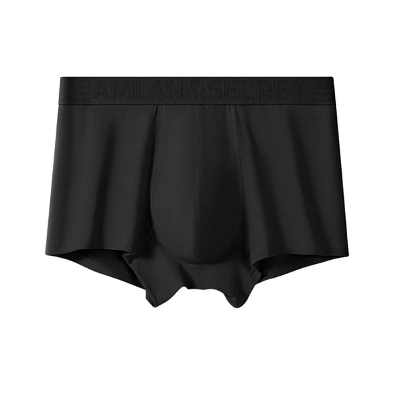 Rohuuque Men's Boxer Briefs Fashion Solid Color Cotton Breathable Underpants Comfortable Briefs Mid Rise Soft Underwear Black