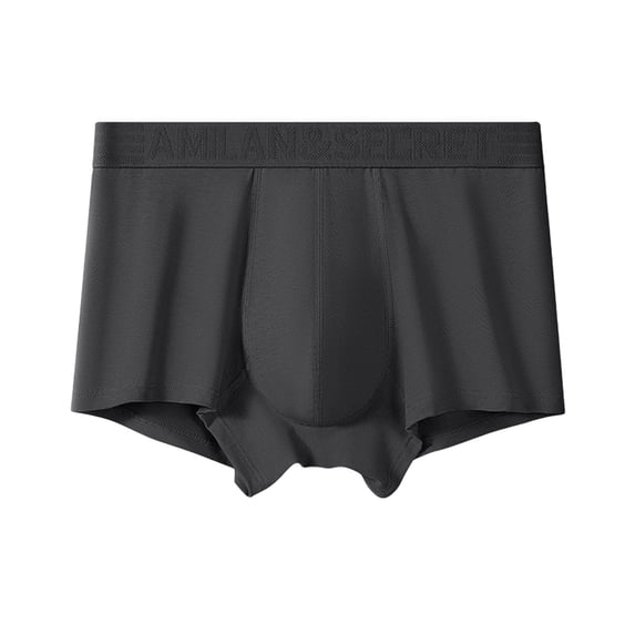 Rohuuque Men's Boxer Briefs Fashion Solid Color Cotton Breathable Underpants Comfortable Briefs Mid Rise Soft Underwear Dark Gray