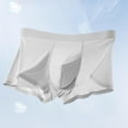thumbnail image 1 of Rohuuque Men's Boxer Briefs Ice Silk Underwear Invisibles Boxer Briefs Breathable Trunks with Soft Elastic Waistband for Daily Wear Gray, 1 of 3