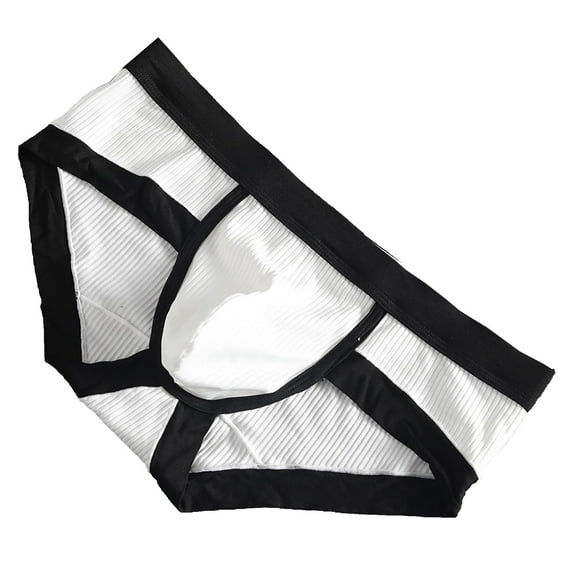 Rohuuque Men's Briefs Underwear Cotton Briefs Breathable Underwear Basic Comfort Ultra Light Color Daily Wear Trunks White