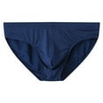 thumbnail image 1 of Rohuuque Men's Briefs Underwear Ice Silk Briefs Solid Color Breathable Underwear Lightweight Mid-Rise Cooling Comfort Trunks Dark Blue, 1 of 4