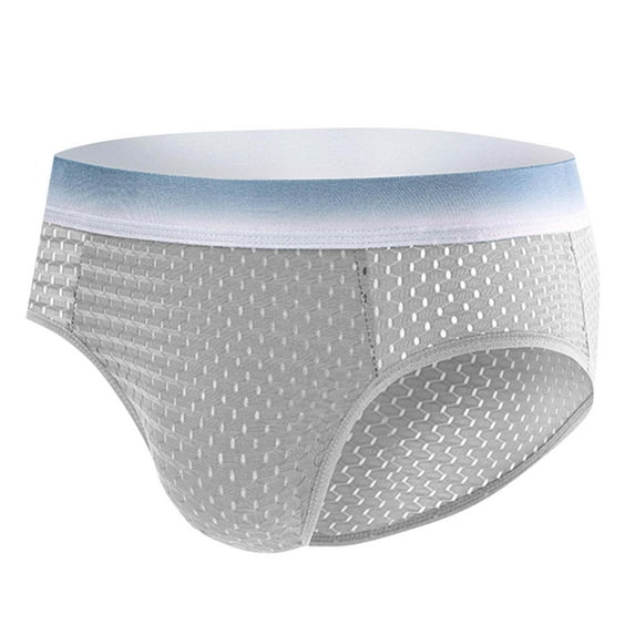 Rohuuque Men's Briefs UnderwearLoose Breathable Sports Pants Ice Silk Mesh Briefs Breathable Quick Dry Daily Wear Underwear White