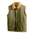 thumbnail image 1 of ZQUUVOU Men's Corduroy Fleece Lined Vest Casual Fashion Sleeveless Jacket Vintage Style Button Down Collar Jacket Outdoor Wear Olive Green B, 1 of 9