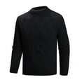 thumbnail image 1 of Rohuuque Men's Crewneck Pullover Sweater Mockneck Vintage Solid Color Elastic Pullover Fleecing Texture Trendy Sweater Coat Black A, 1 of 2