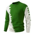 thumbnail image 1 of Rohuuque Men's Crewneck Pullover Sweater Soft Casual Knitted Sweaters Color Blocked Classic Pullover Sweaters with Ribbing Edge Green, 1 of 3