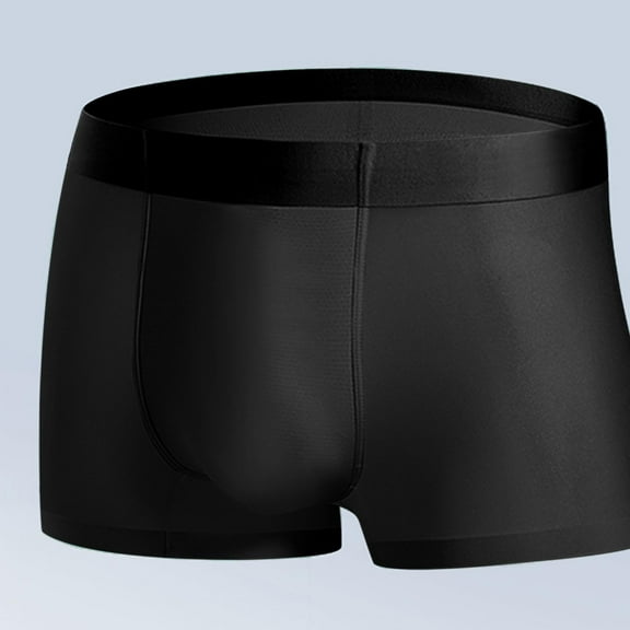 ZQUUVOU Men's Ice Silk Boxer Briefs Cooling Boxer Shorts Invisibles Breathable Underwear Lightweight Comfort Fall Fashion Black