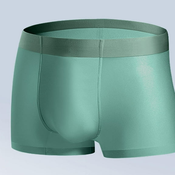 ZQUUVOU Men's Ice Silk Boxer Briefs Cooling Boxer Shorts Invisibles Breathable Underwear Lightweight Comfort Fall Fashion Green